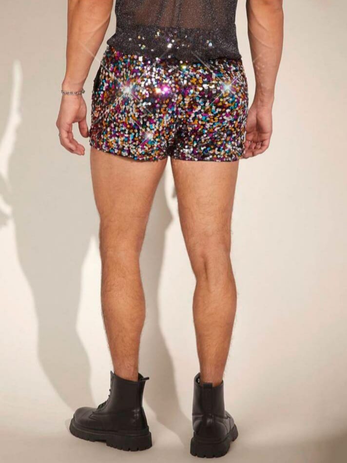 Bonga Boys Men Knitted Casual Shorts With Sequins Details ,